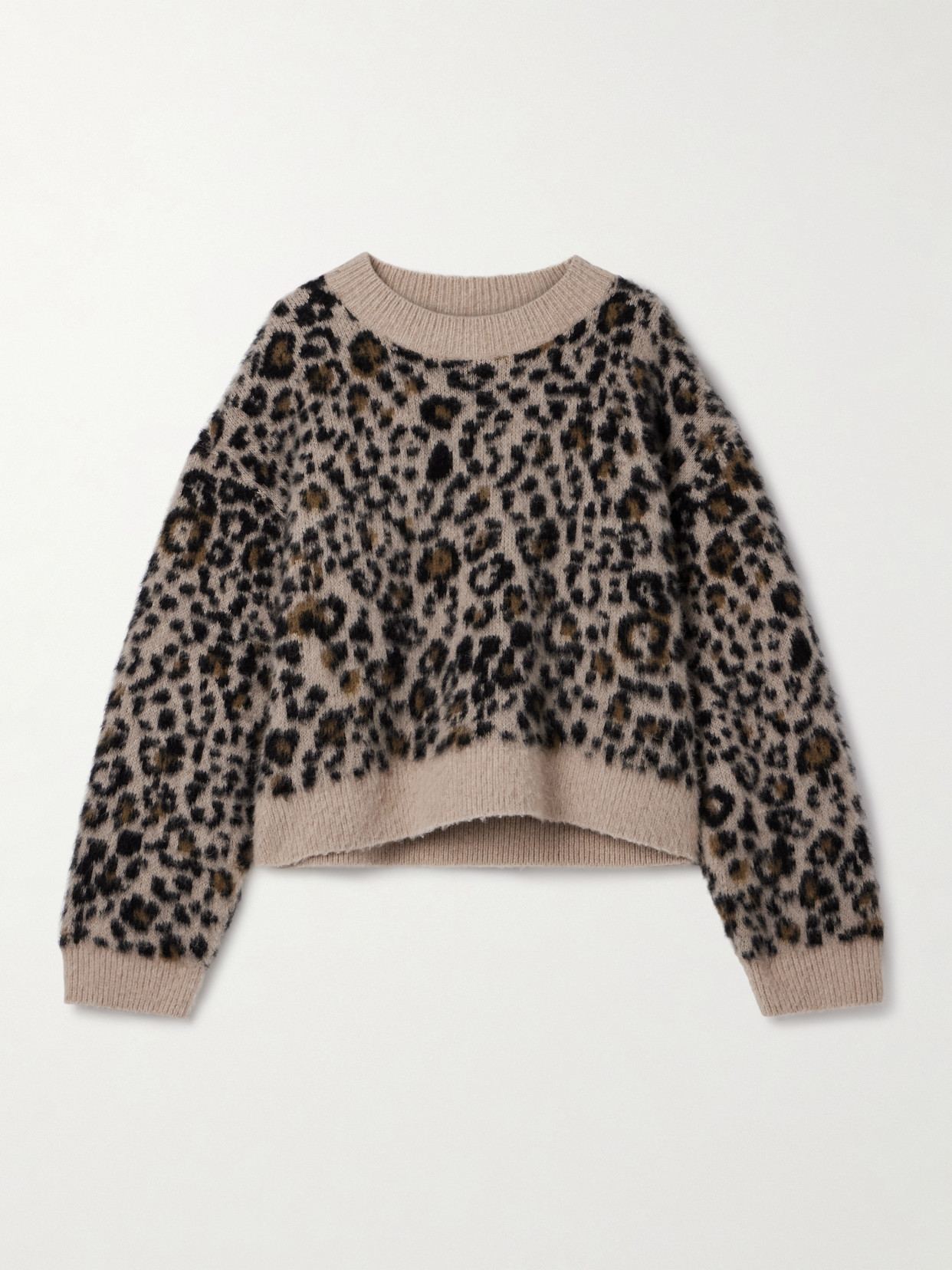 Zamira Leopard-jacquard Cashmere And Silk-blend Sweater - Animal print