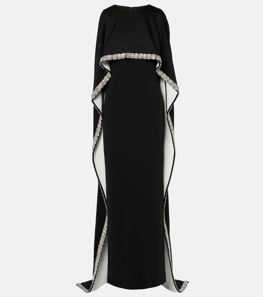 Roland Mouret Embellished satin crêpe gown