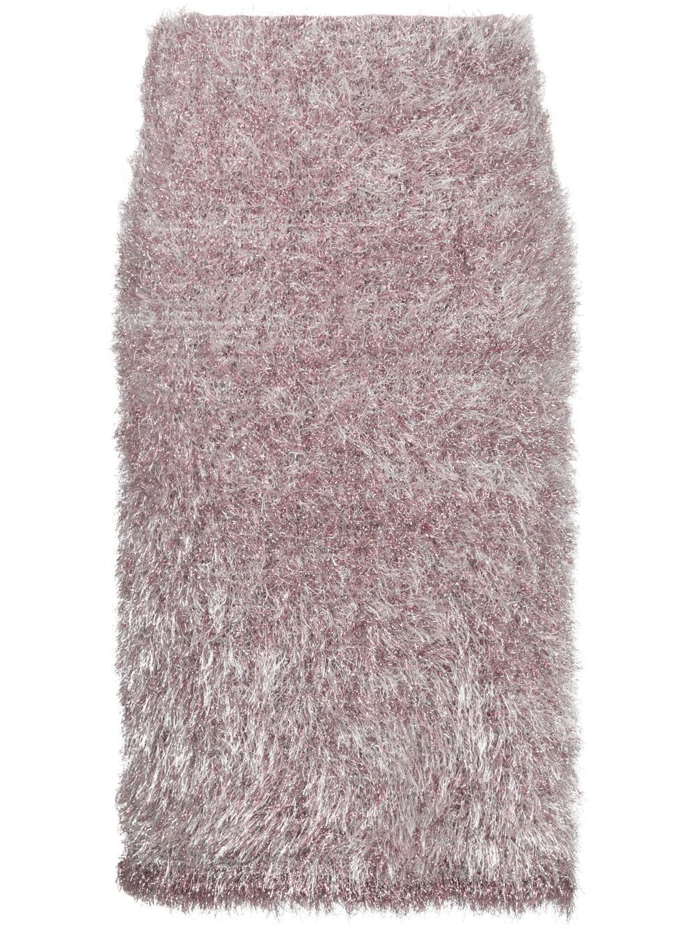 Textured midi pencil skirt - Pink