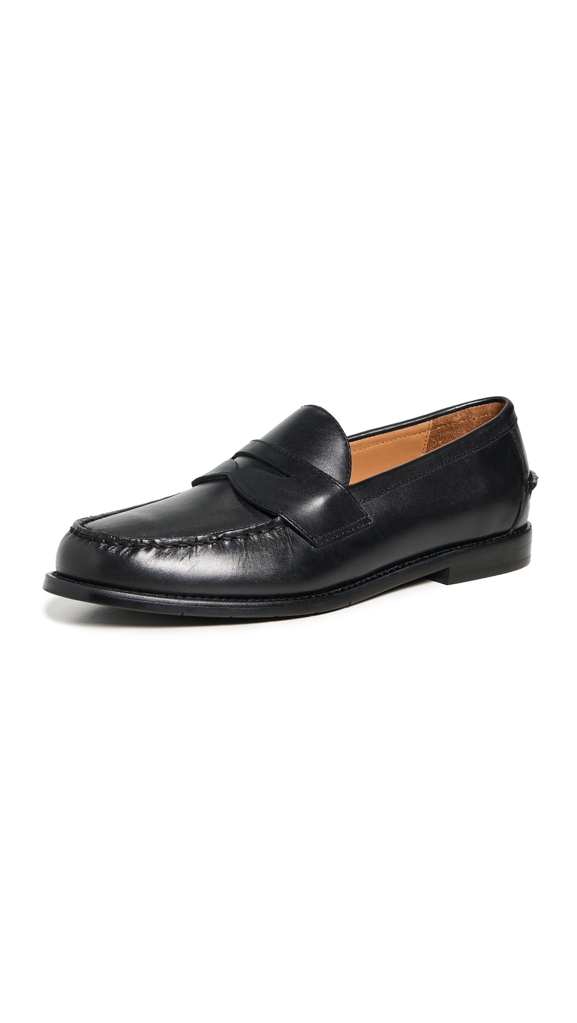 Alston Leather Penny Loafers Black