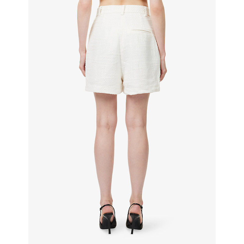 Womens High-Waist Tailored Bouclé Shorts
