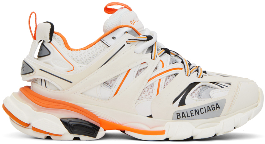 Orange and White Track Sneakers