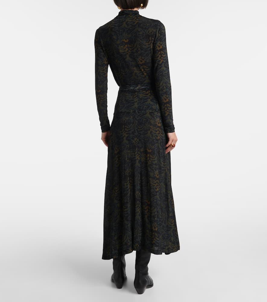 Paola printed jersey maxi skirt