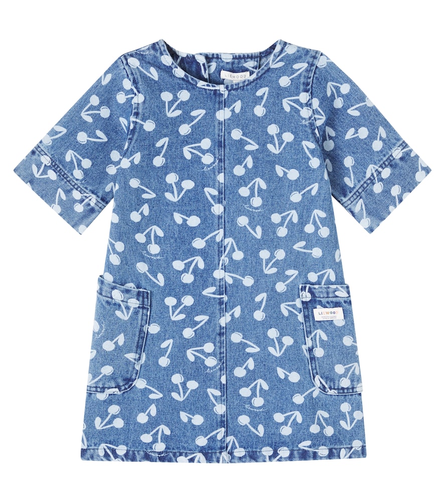 Angelica printed denim dress