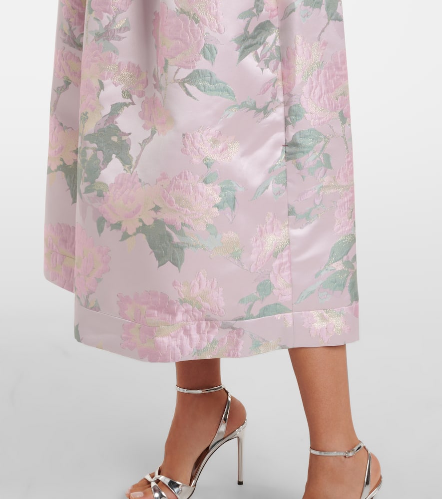 Apple floral brocade corset dress