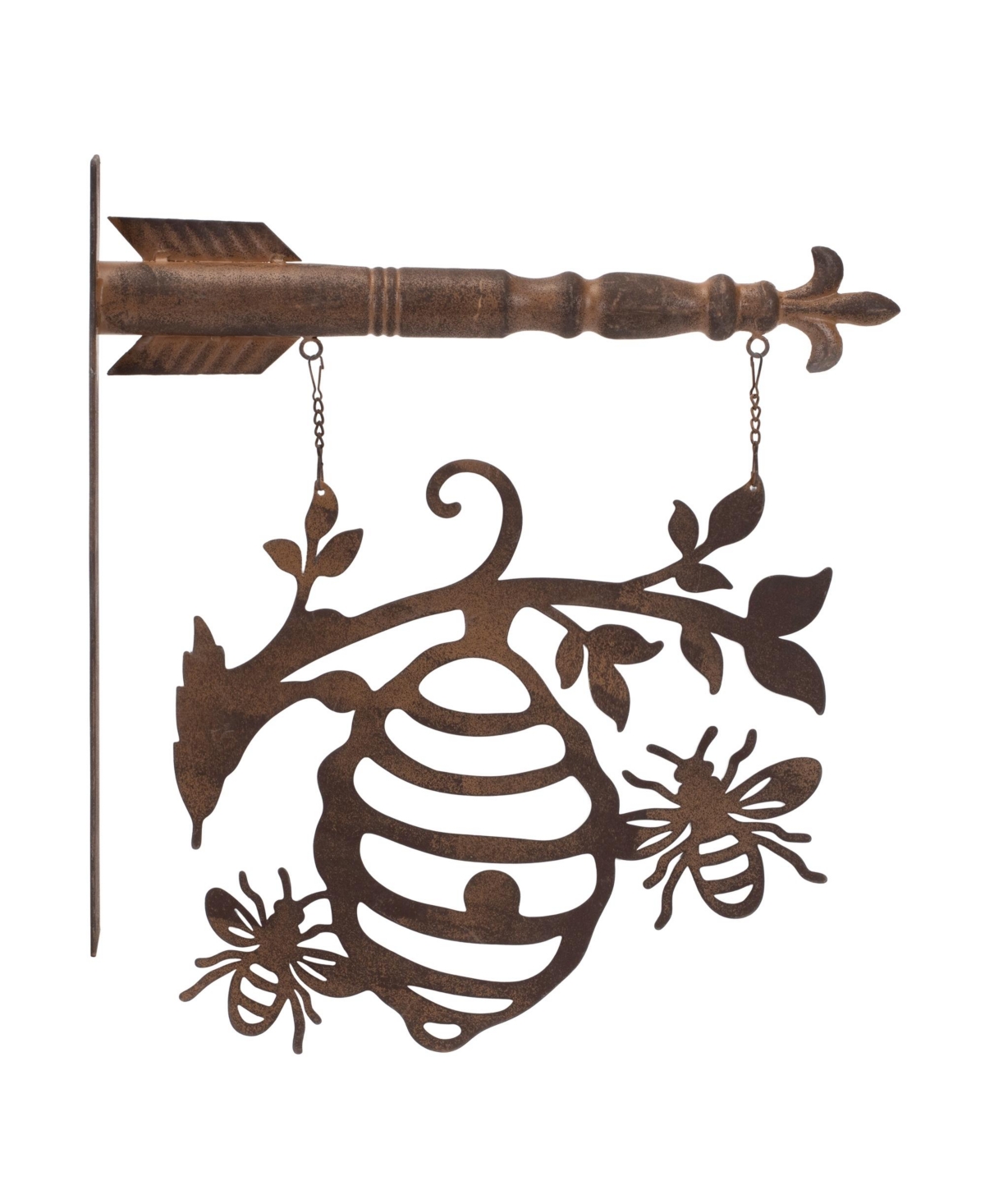 Bee and Hive Sign – Charming Decor for Bee-Lovers and Garden Enthusiasts - Bronze