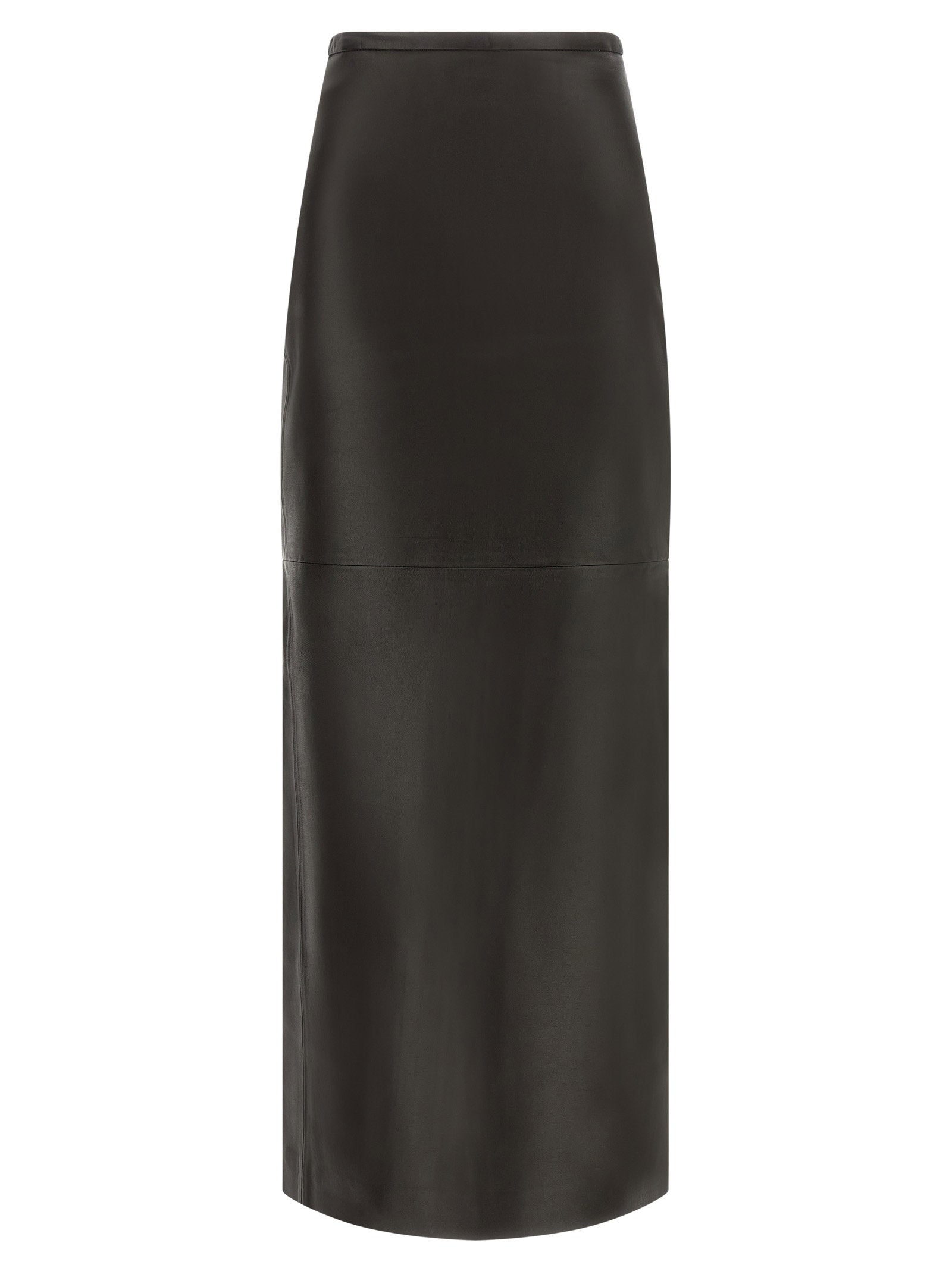 Lambskin Pencil Skirt — Black