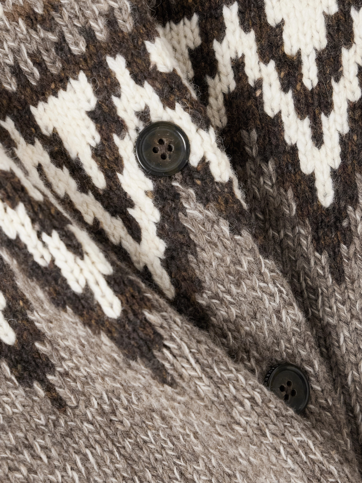 Fair Isle Wool-blend Cardigan - Neutrals