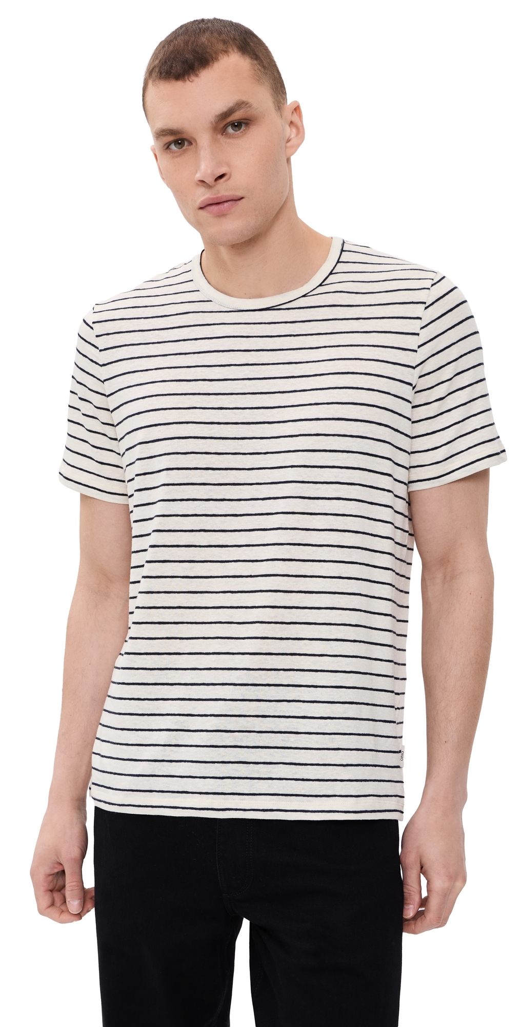 Stretch Linen Tee Midnight/Egret