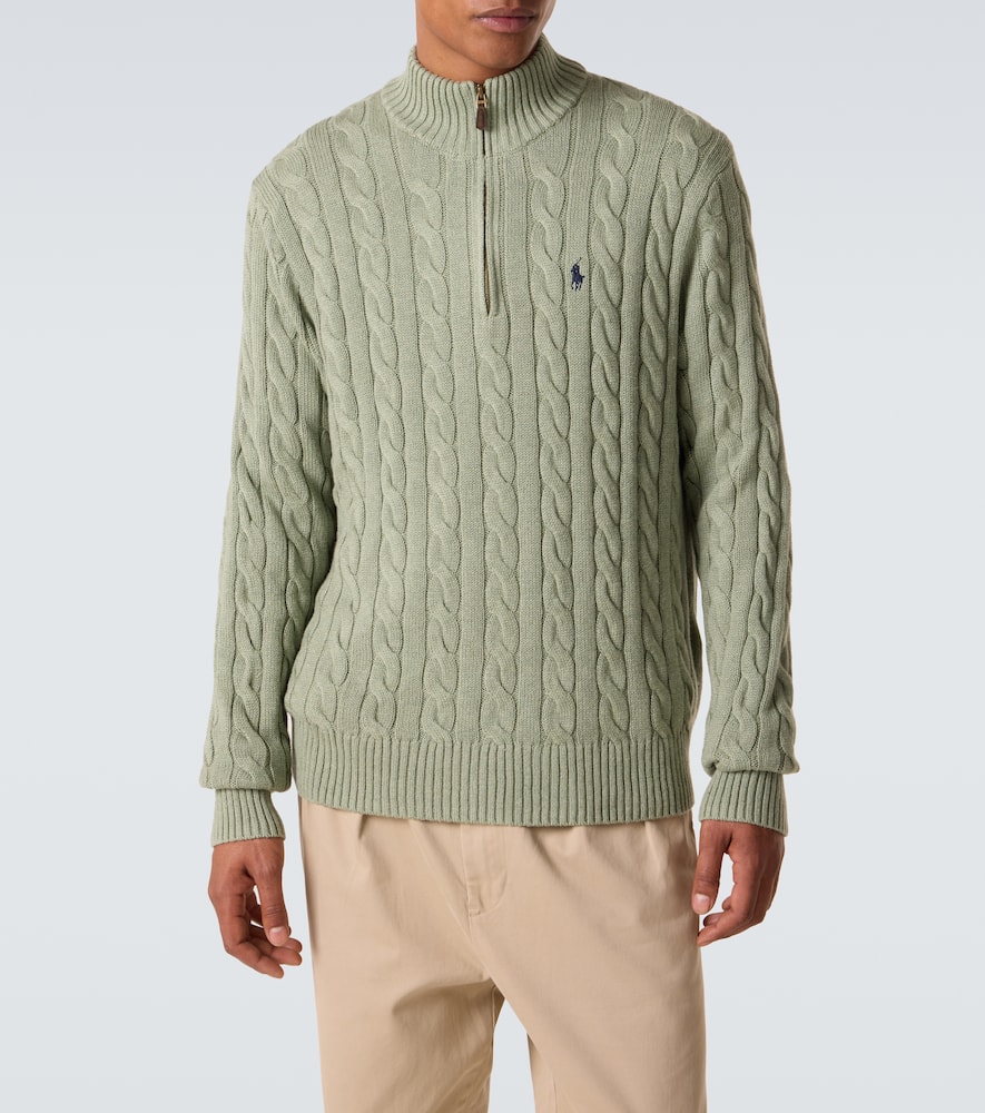 Cable-knit cotton sweater