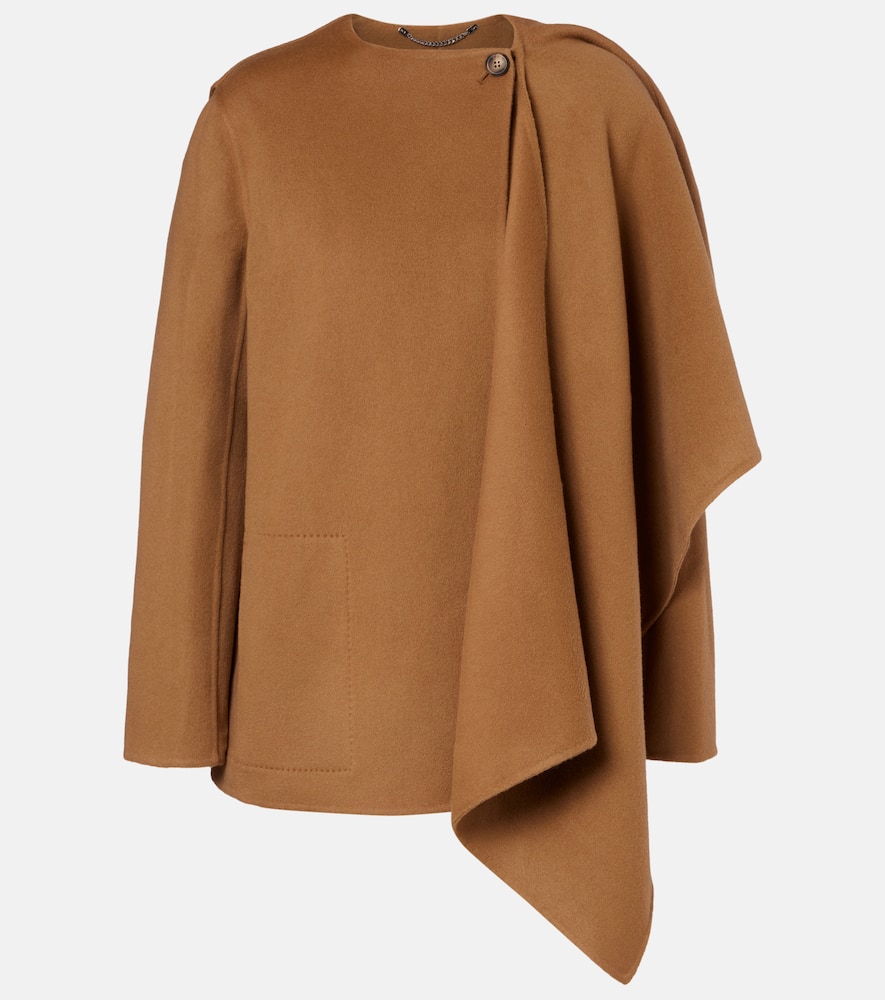 Dak caped wool-blend coat