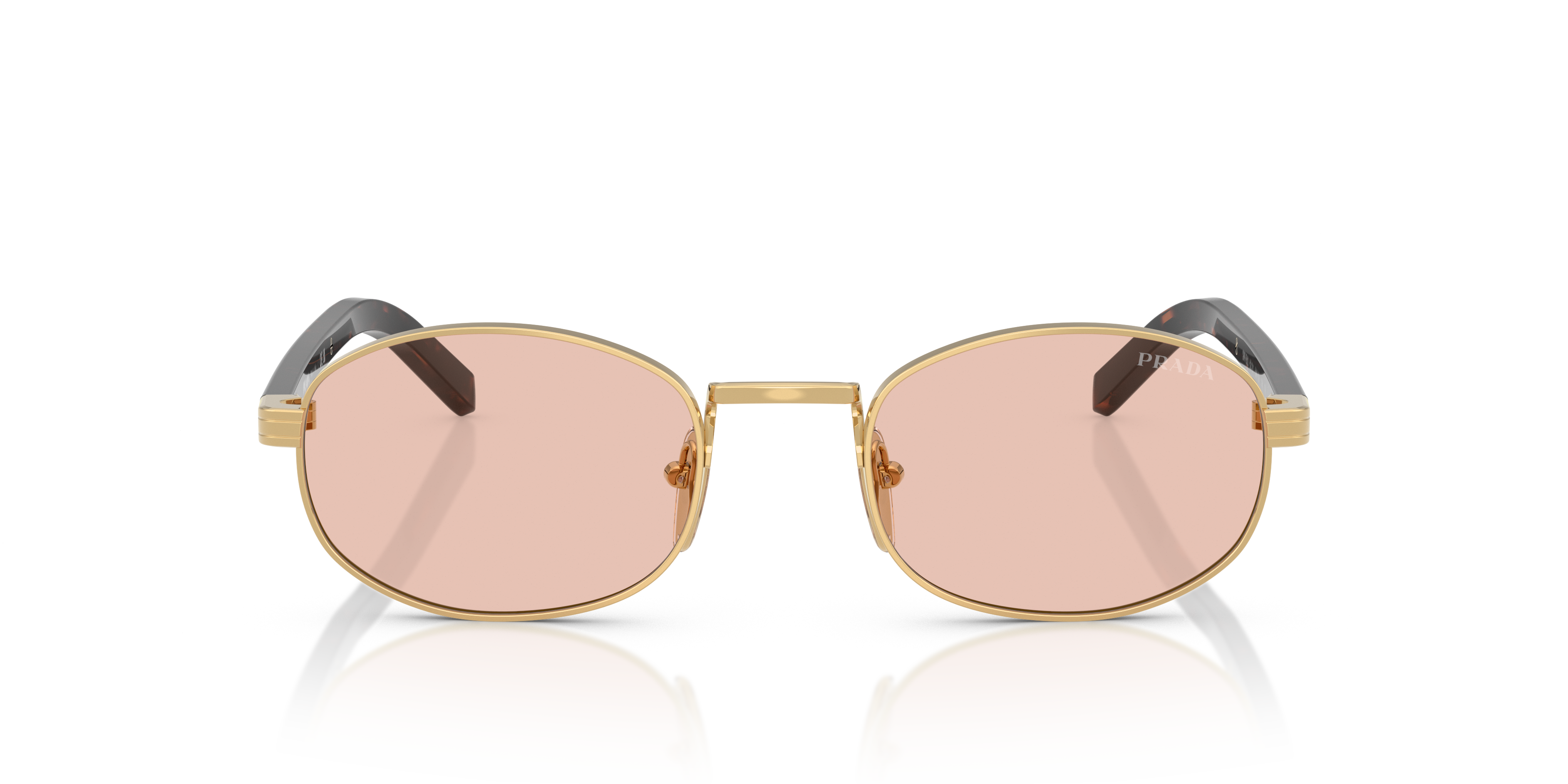 Prada Woman Prada PR B53S 5AK50V Sunglasses Steel Gold Pink Round Norma