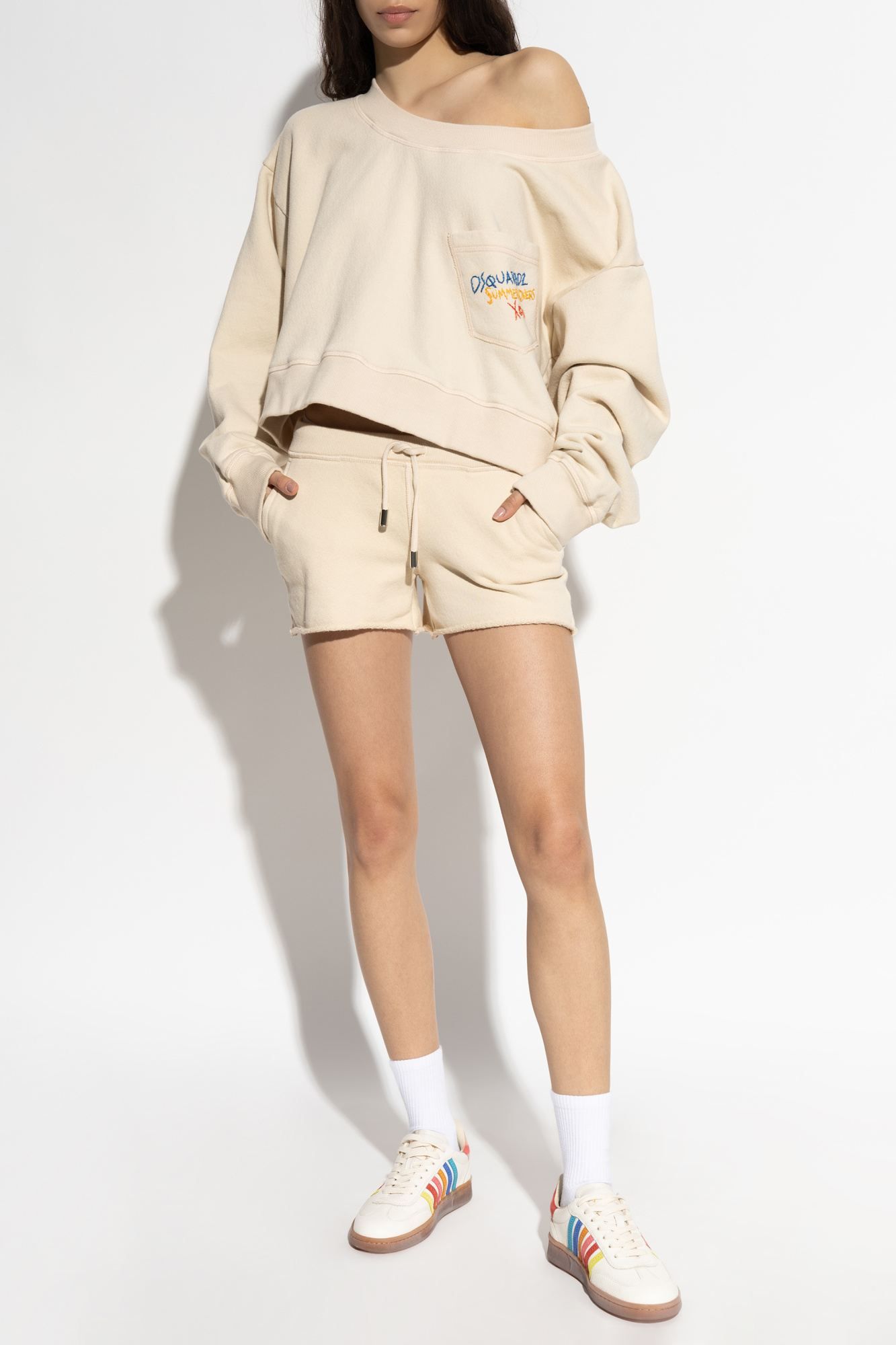 Dsquared2 Shorts Capsule `Summer Lovers`, Women's, Cream