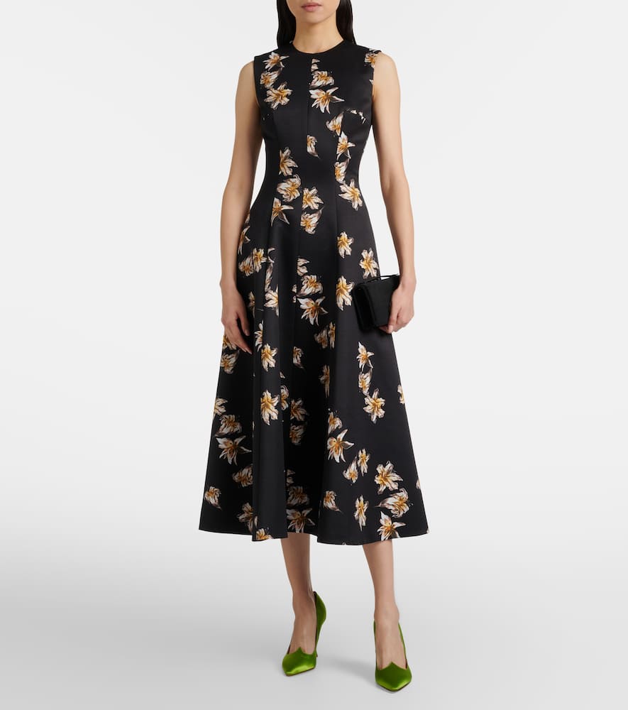 Mara floral duchess satin midi dress