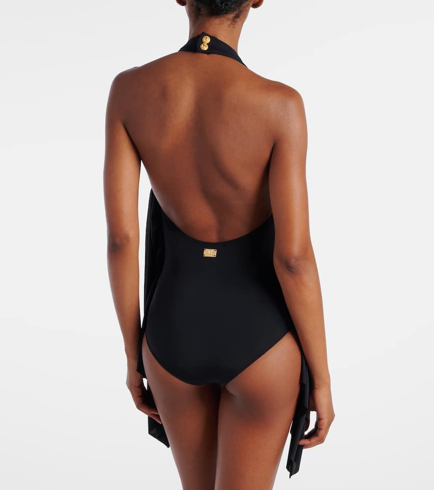 Draped halterneck swimsuit