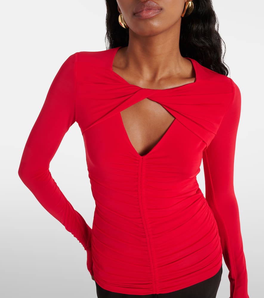 Vandalia gathered jersey top