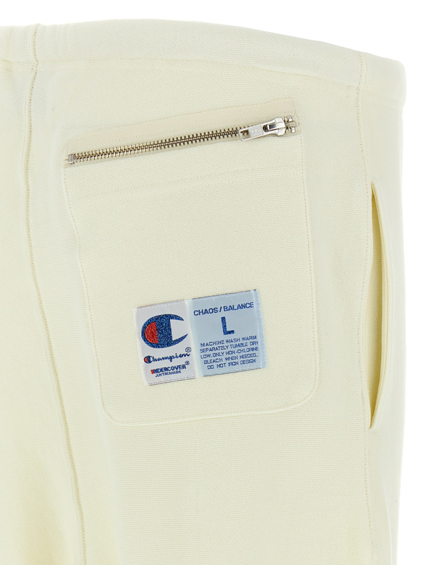 Ivory White Cotton Solid Joggers