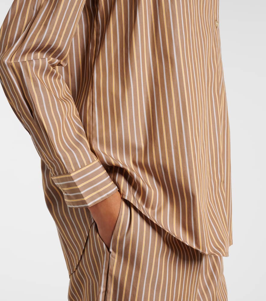 Yoshi striped cotton-blend twill shirt