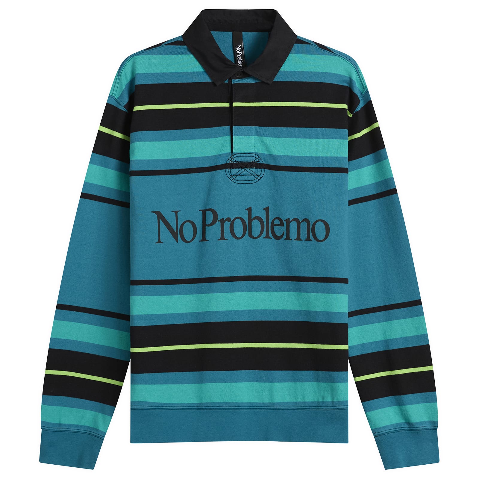Men's Striped Rugby Shirt in Aqua