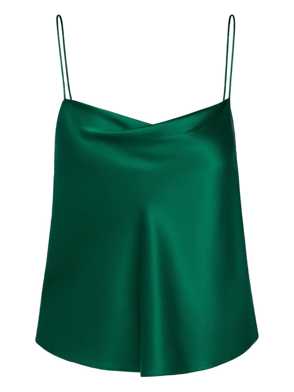 Cowl-neck satin top - Green