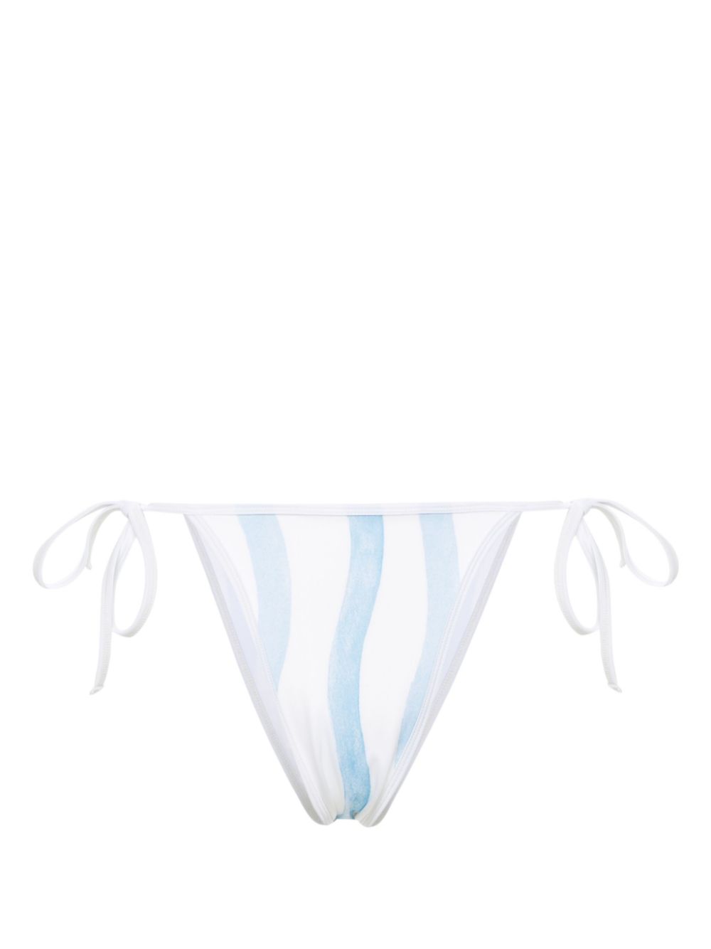 Wave-print bikini bottoms - White