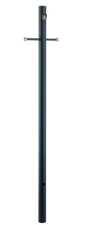 Matte Black Post With Photocell And Cross Arm from the Direct Burial Lamp Posts Collection