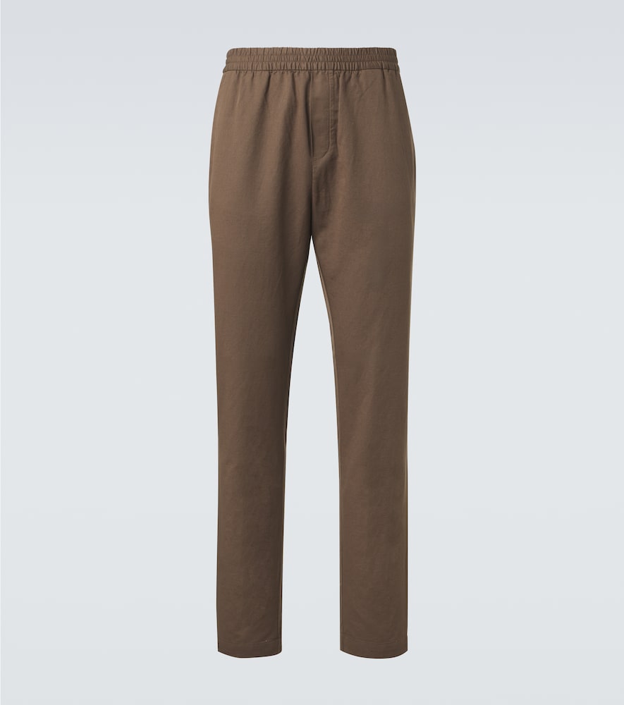 Cotton and linen straight pants