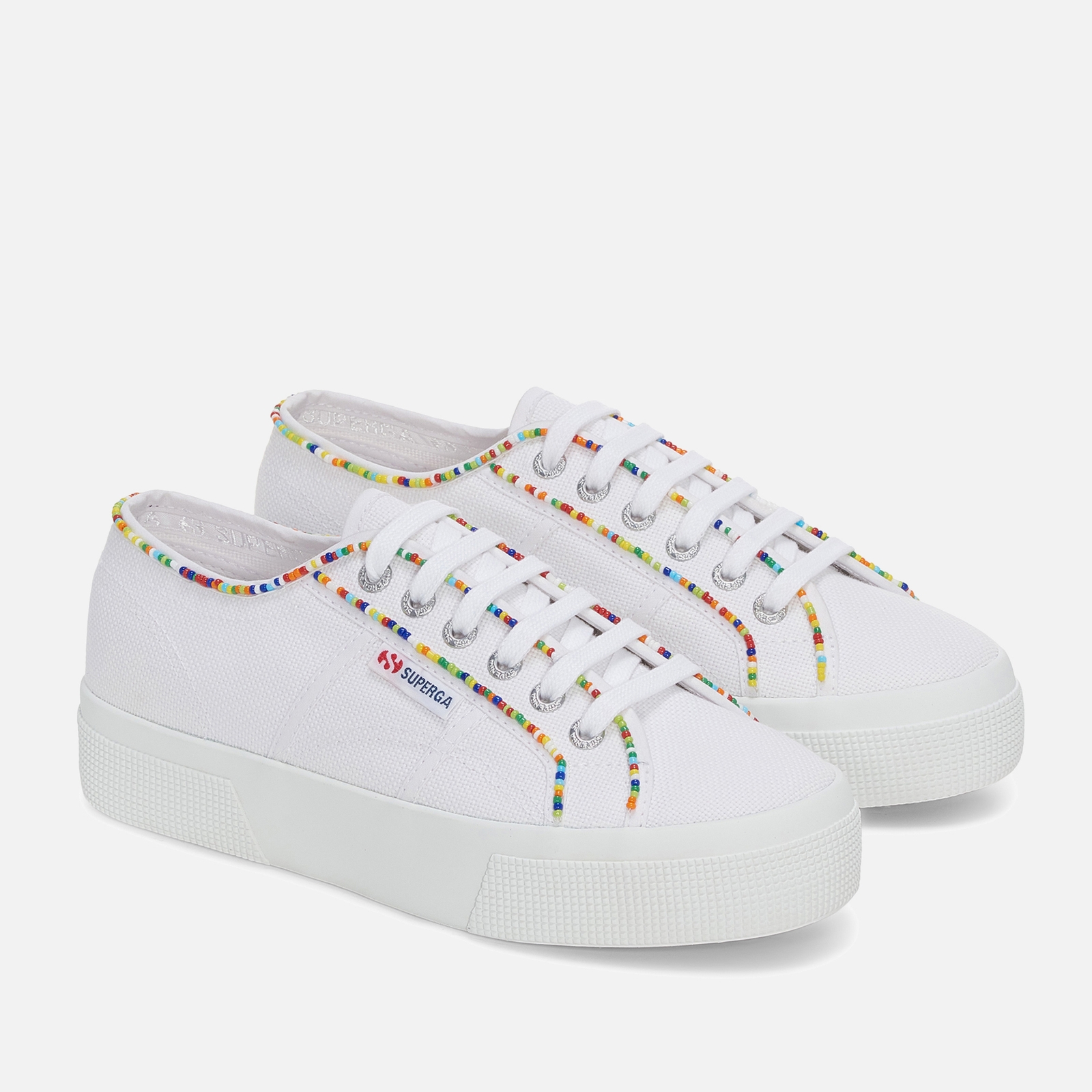 Superga Women's 2740 Embellished Beaded Canvas Trainers - UK 4