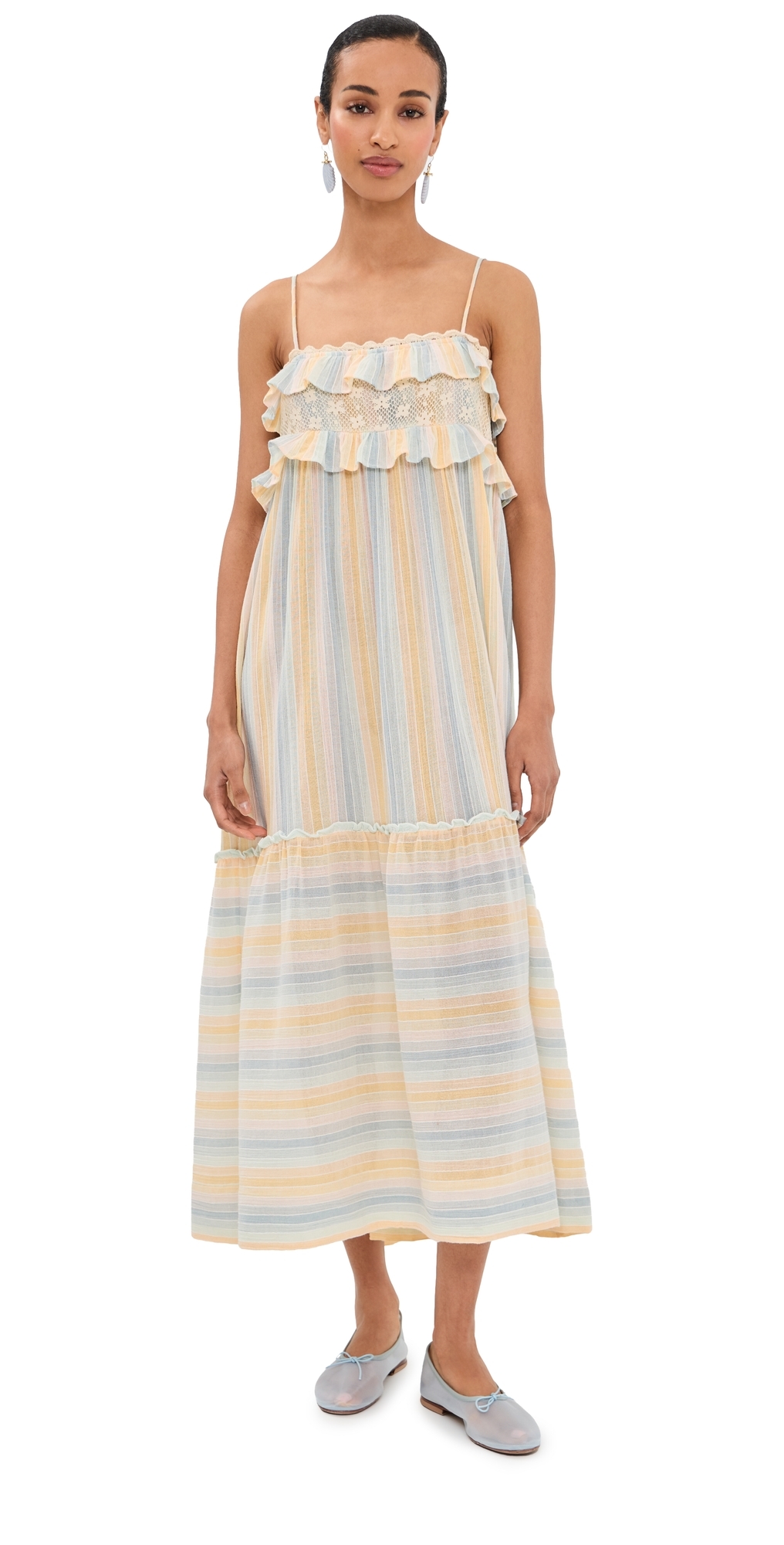 Ida Sunwash Stripe Dress Multi Color