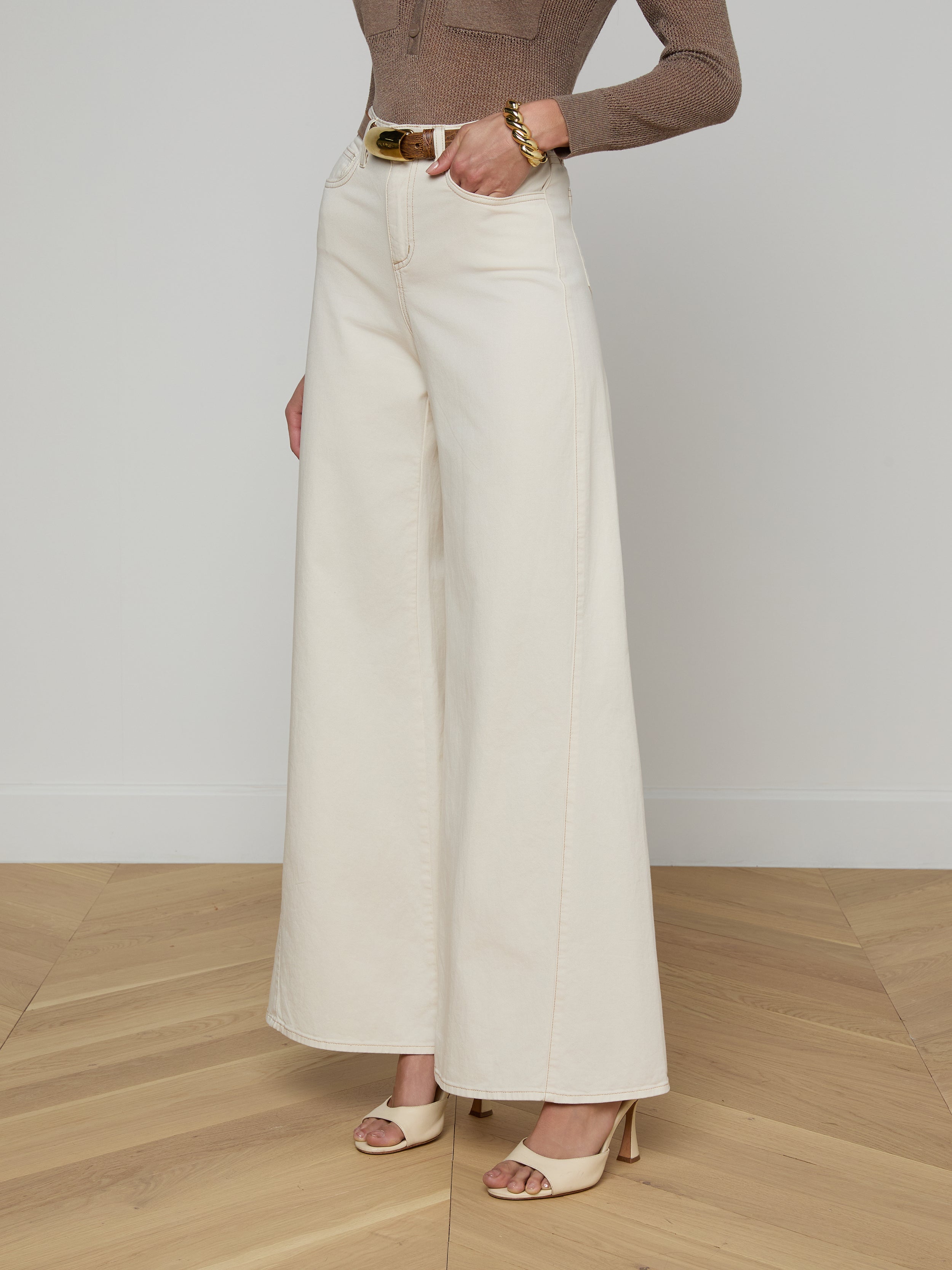 Beau Wide-Leg Jean In Macadamia