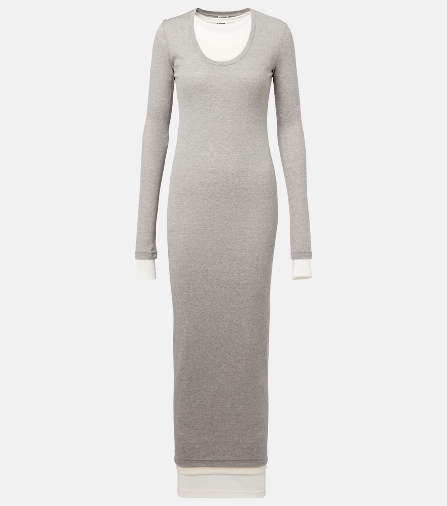Layered cotton jersey maxi dress