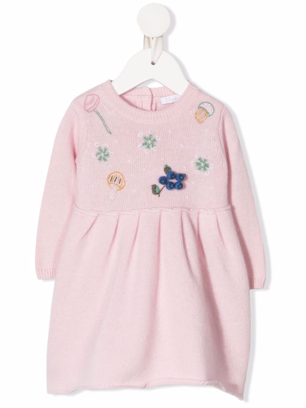 Knitted long-sleeve dress - Pink