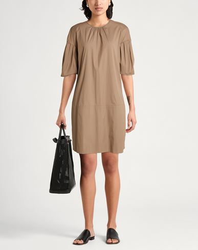 Woman Mini dress Light brown Size 6 Cotton, Polyamide, Elastane