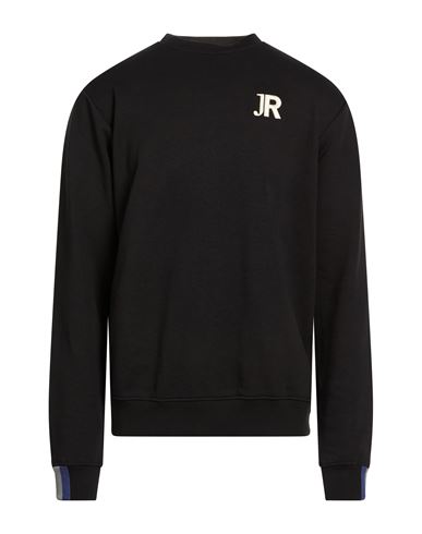 Man Sweatshirt Black Size L Cotton, Polyester