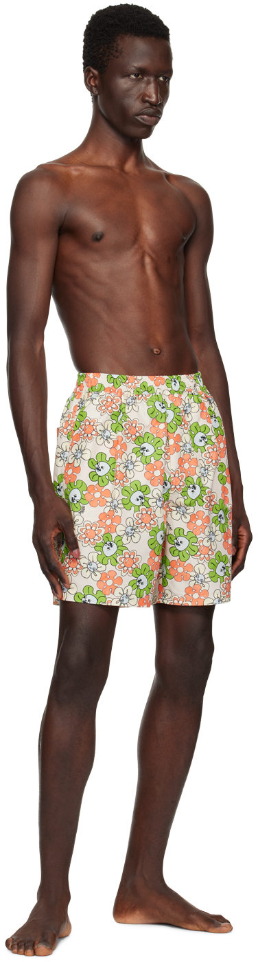 Marni Beige Funky Charm Explosion Swim Shorts