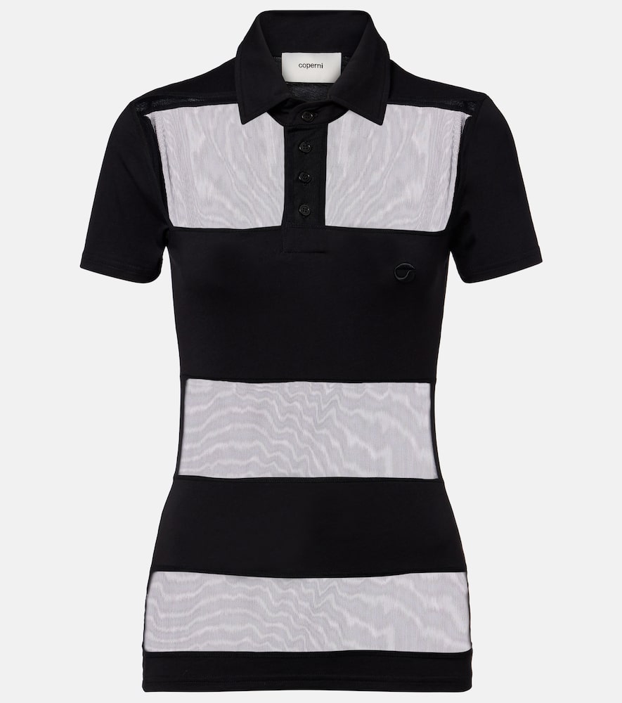Paneled cotton-blend crop top