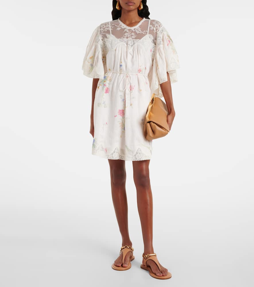 Zimmermann Lucky lace-trimmed linen minidress
