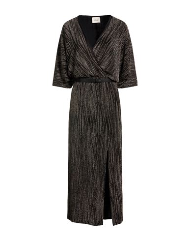 Woman Maxi dress Black Size M Polyamide, Metallic fiber, Elastane