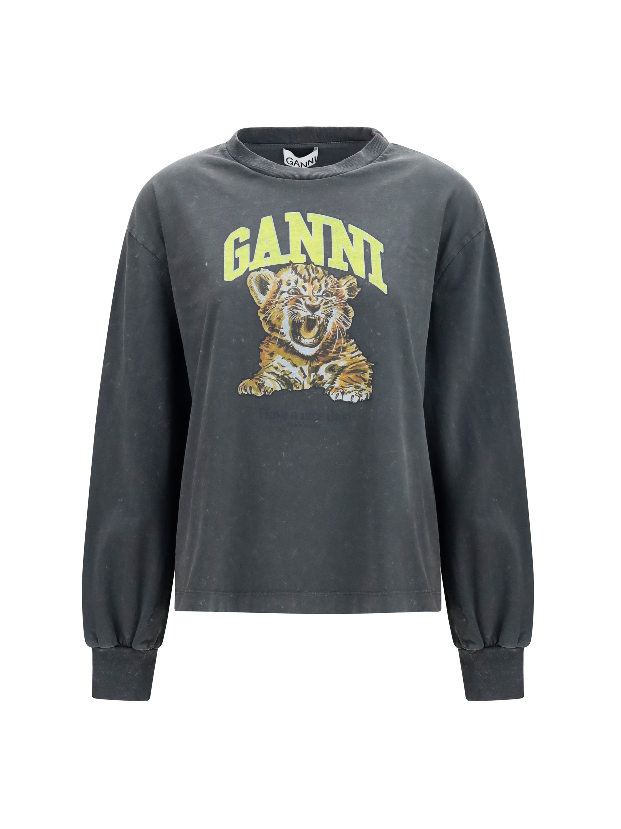Tiger-Graphic Cotton Sweatshirt — Gray