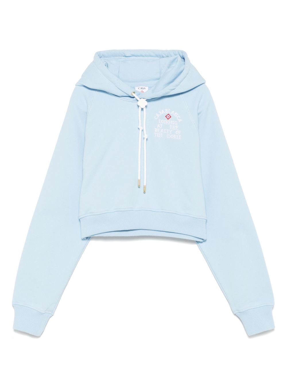 Casablanca Looking at the Beauty of the World cropped hoodie - Blue