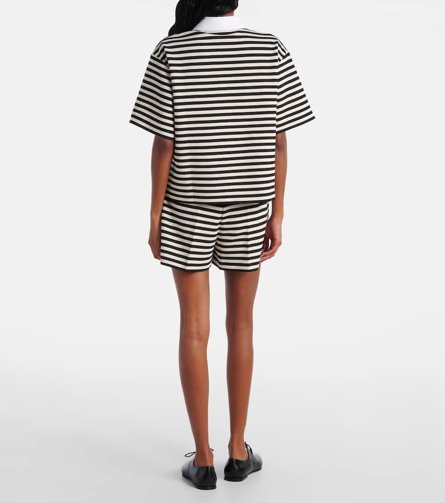 Wilson striped poplin-trimmed jersey shirt