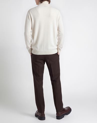 Man Turtleneck Cream Size 3XL Merino Wool, Cashmere