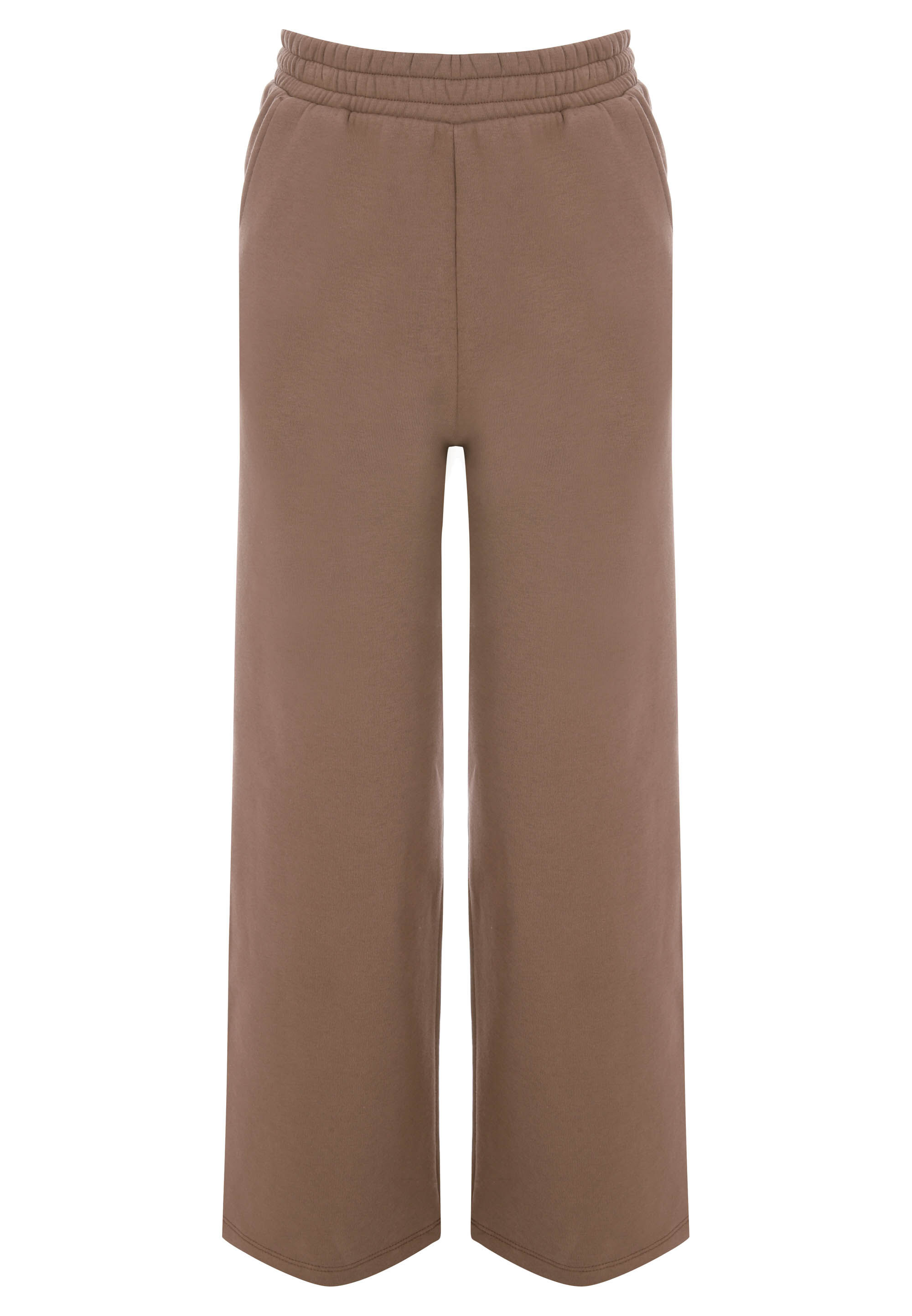 Older Girls Brown Cotton Rich Wide Leg Joggers