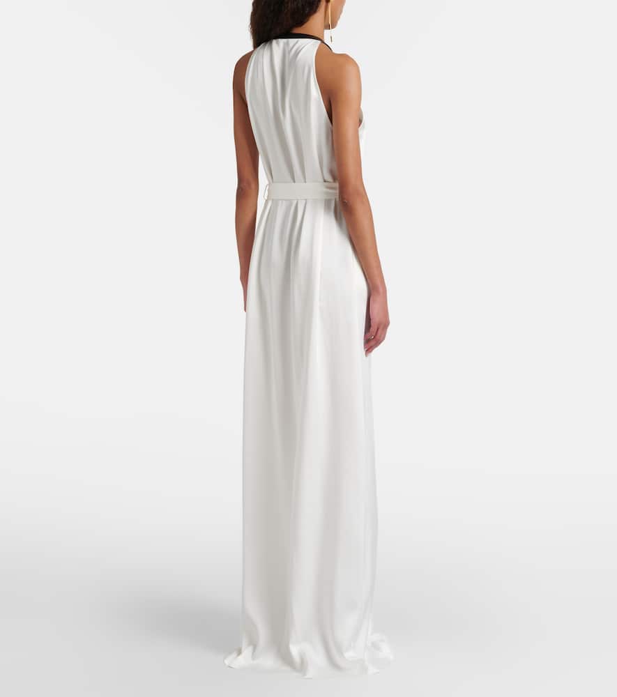 Crêpe satin maxi dress