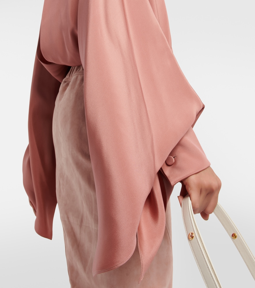 Cutout silk crêpe bodysuit