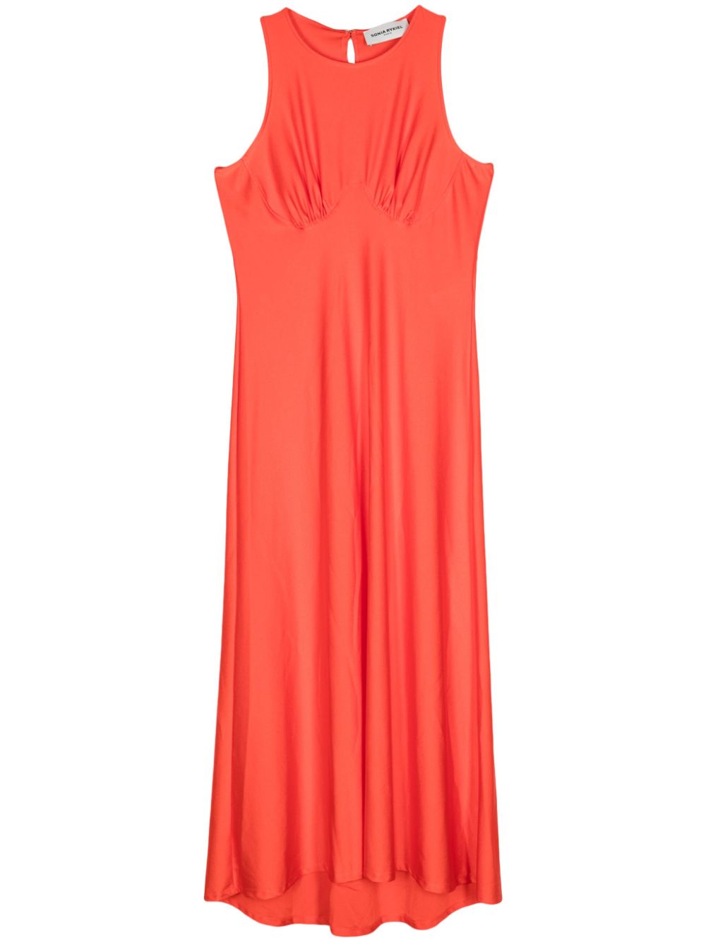 Bustier-detail A-line midi dress - Orange