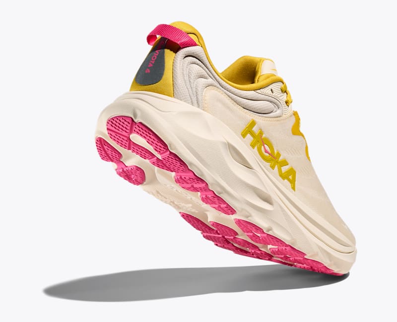 HOKA Women's Gaviota 6 Shoes in Birch/Yellow Gold