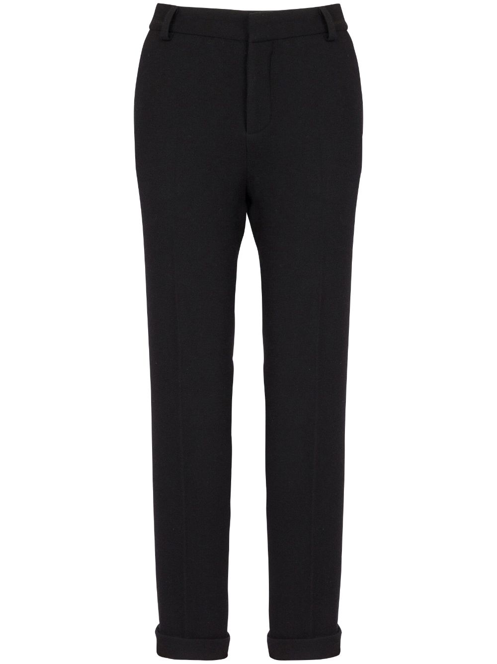 High-waisted tapered-leg trousers - Black
