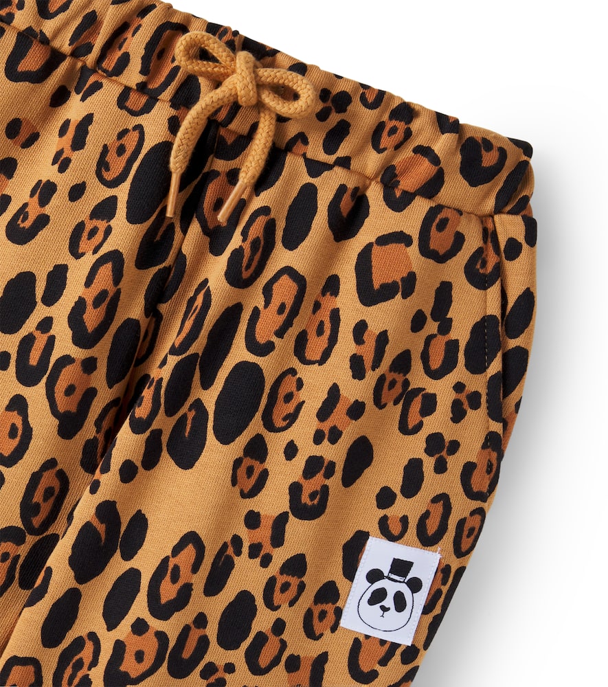 Leopard-print cotton jersey sweatpants