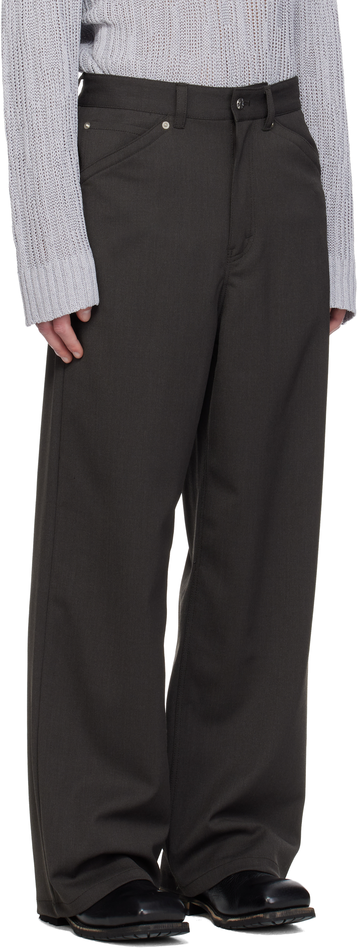 Brown Loose-Fit Stellar Trousers